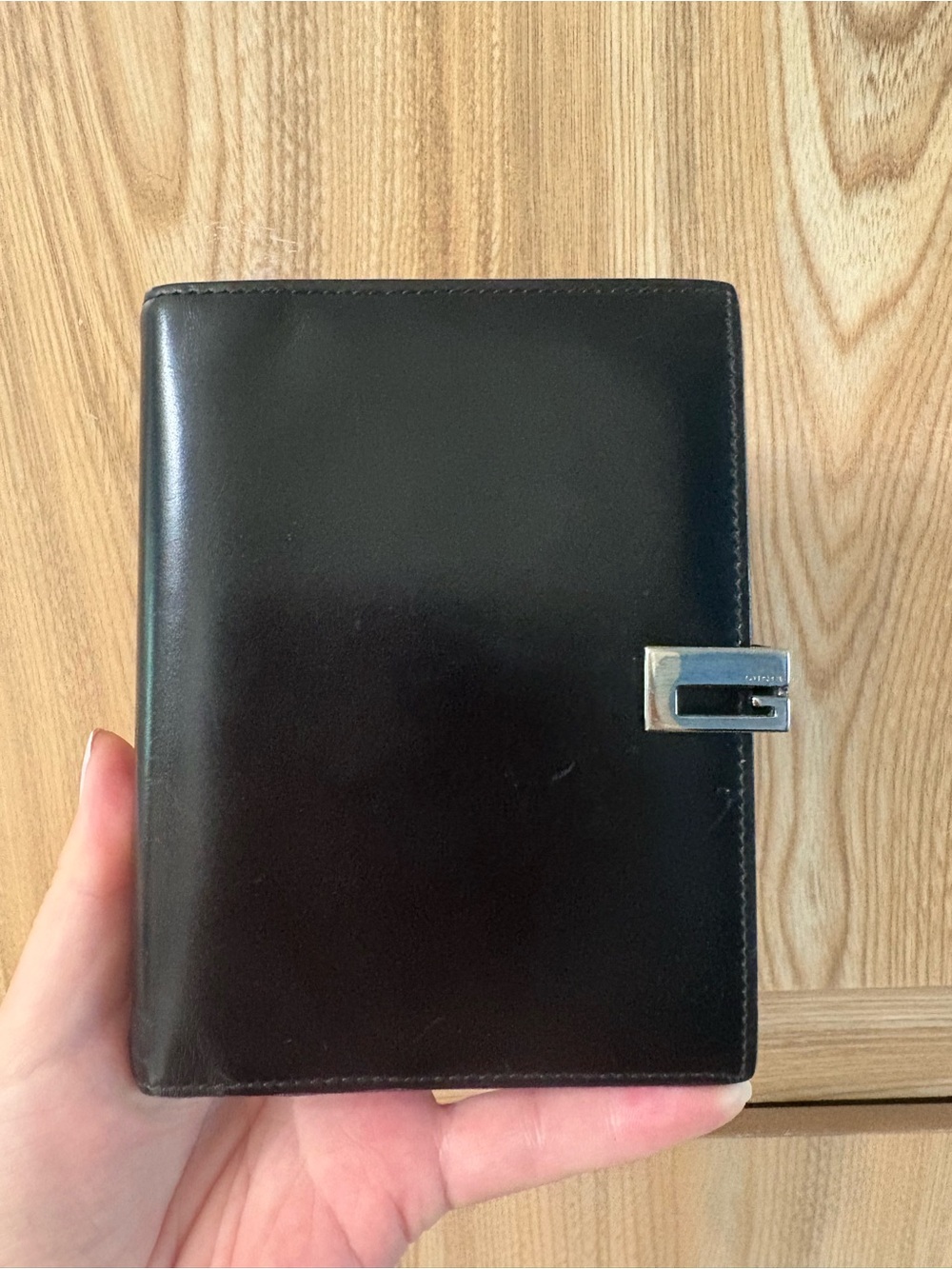 Auth Gucci leather Diary Agenda cover